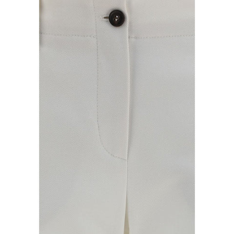 White Cotton Flared Pants