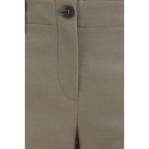 Brown Cotton Flared Pants
