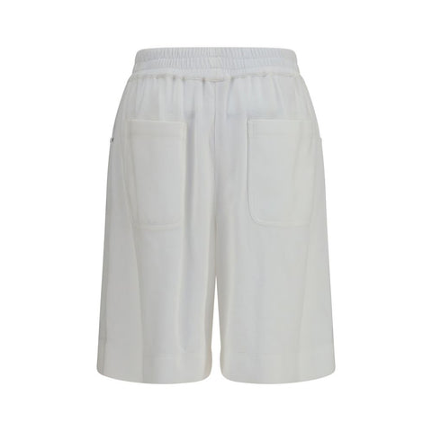 White Cotton Bermuda Shorts