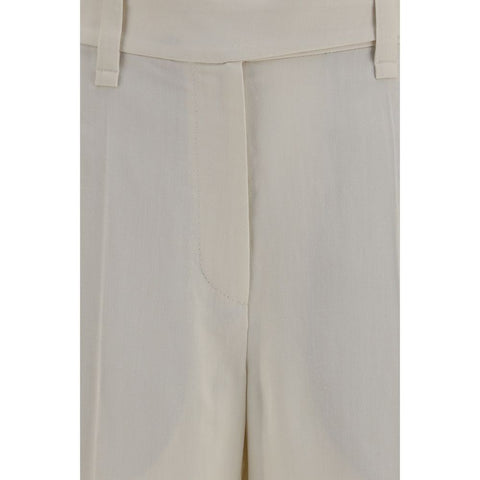 Beige Viscose Casual Pants