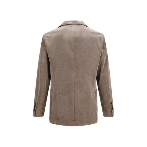 Gray Cotton Full-Length Jacket