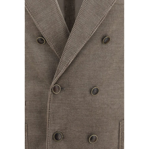 Gray Cotton Full-Length Jacket