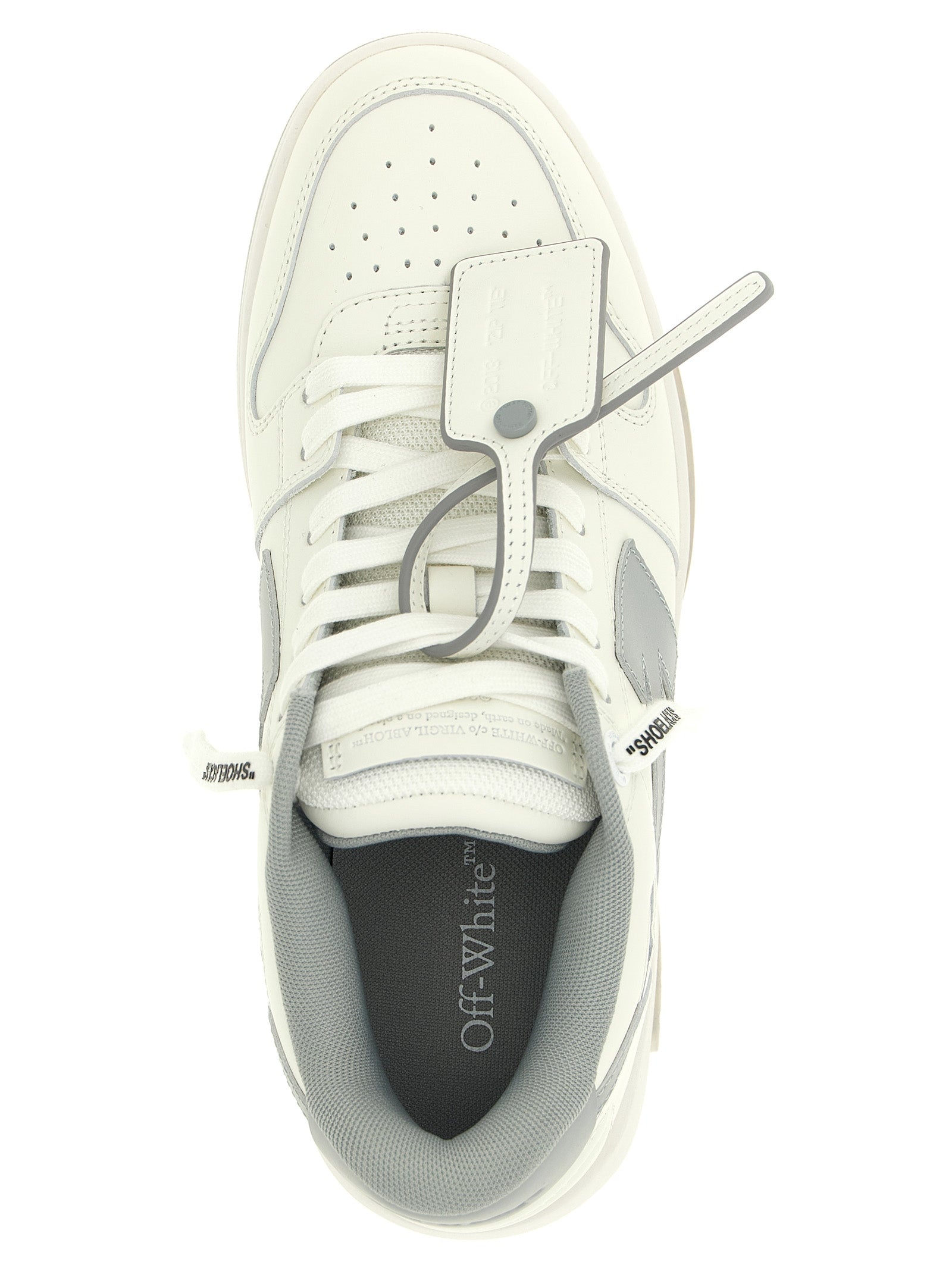 Gray Leather Low Top Sneakers