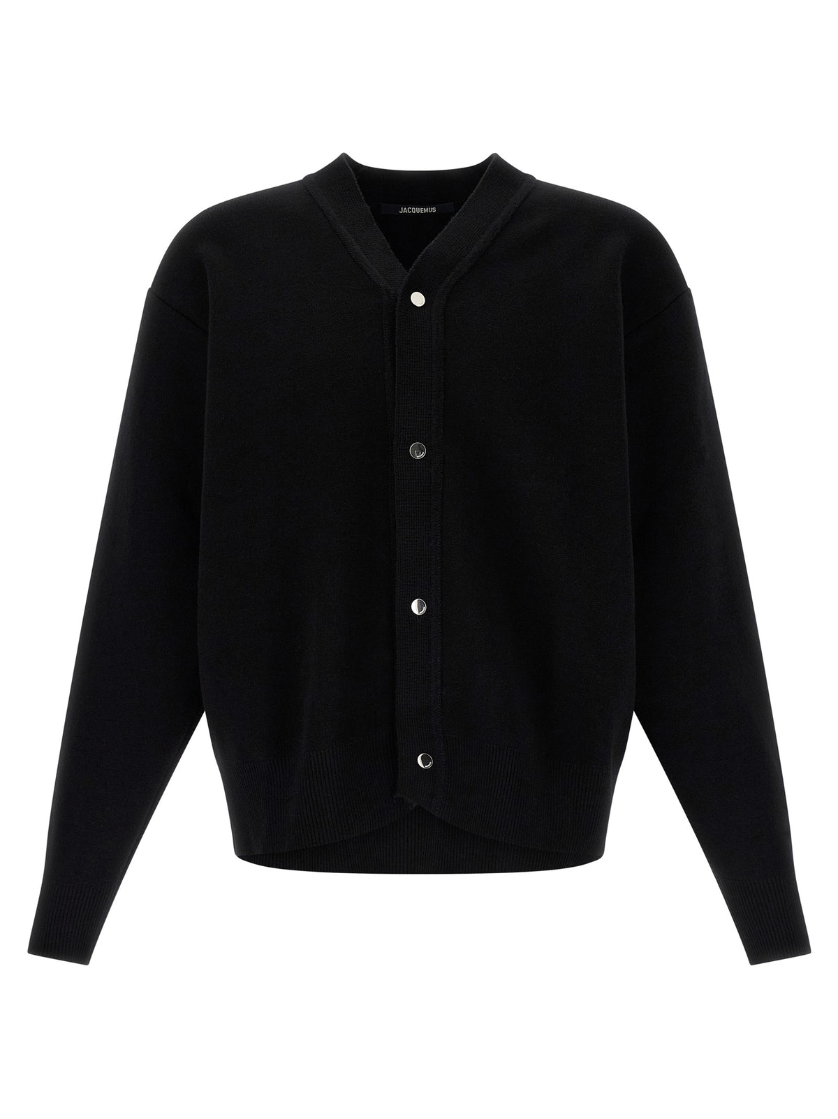 Black Merino Wool Cardigan