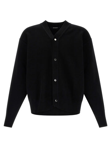 Black Merino Wool Cardigan