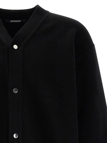 Black Merino Wool Cardigan