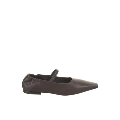 Brown Leather Ballet Flats