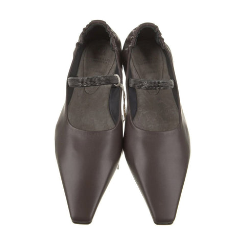 Brown Leather Ballet Flats