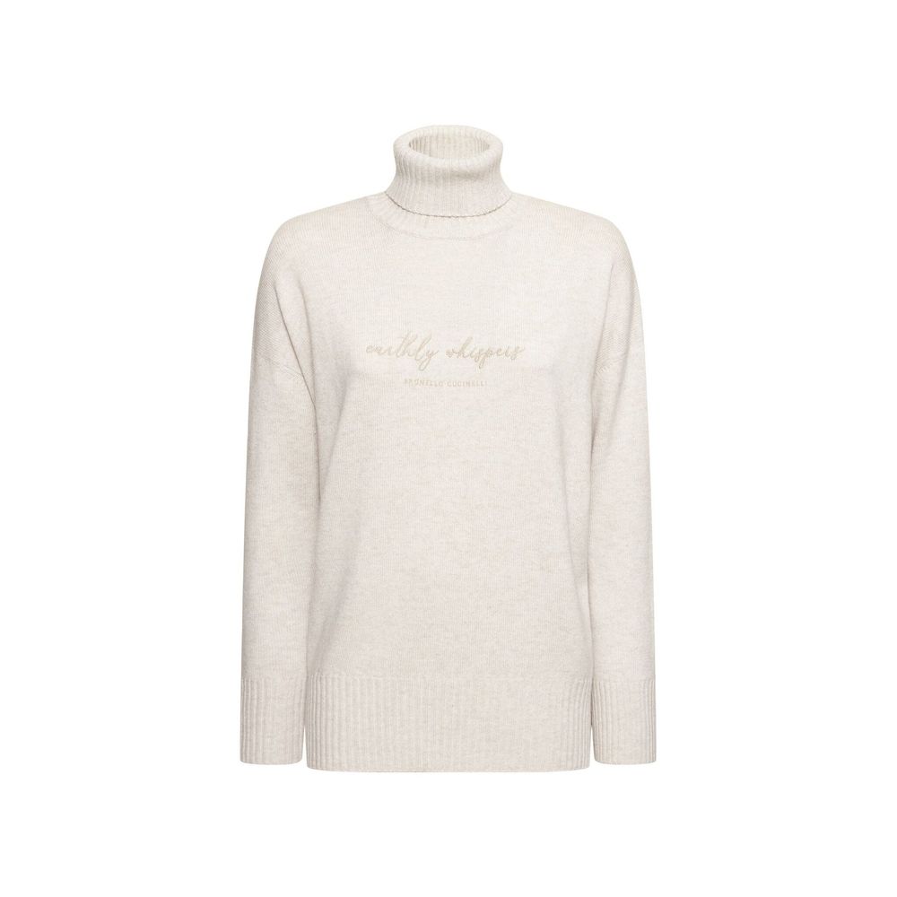 Beige Cashmere Turtleneck