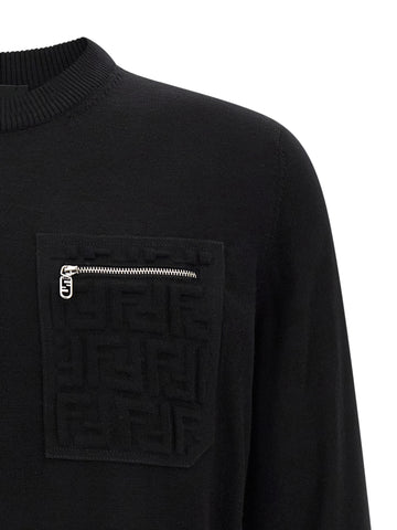Black Virgin Wool Cardigan