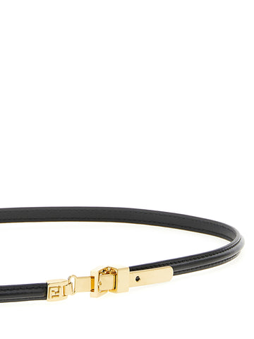 Black Calfskin Thin Belt