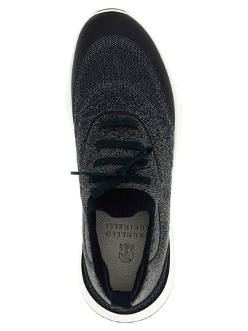 Blue Cotton Athletic Sneakers