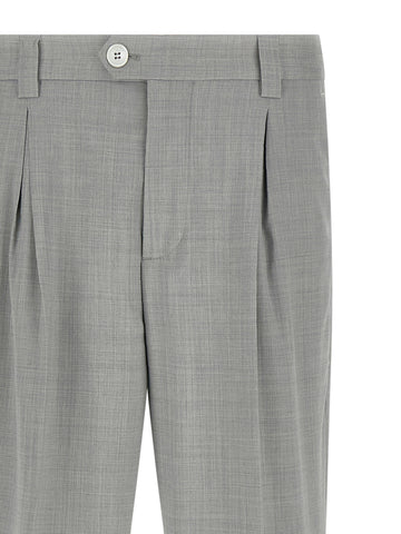 Gray Virgin Wool Dress Pants