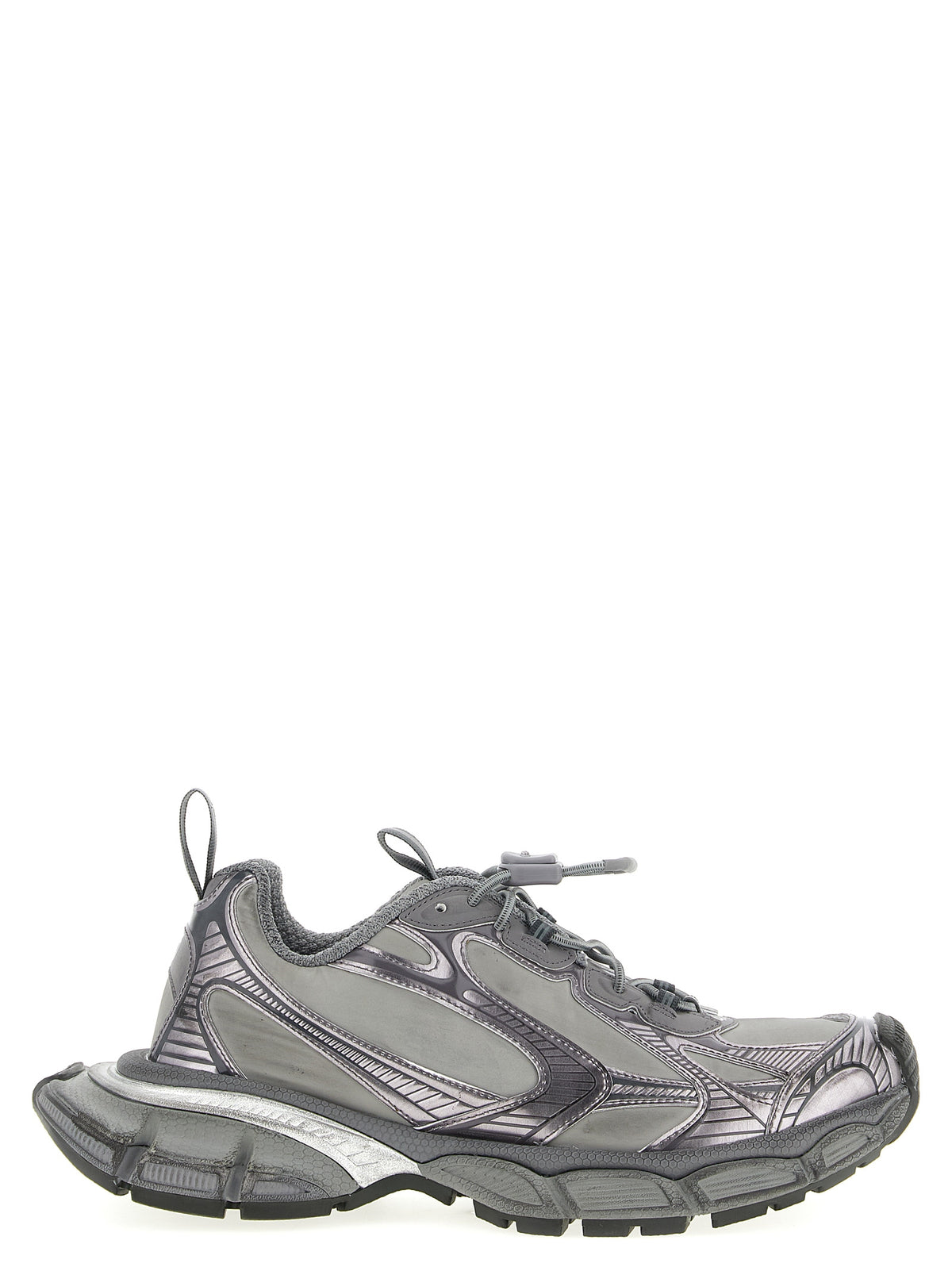 Gray Polyester Athletic Sneakers