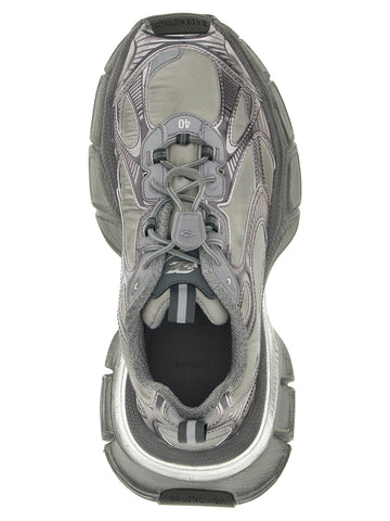 Gray Polyester Athletic Sneakers