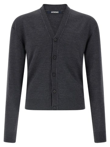 Gray Merino Wool Cardigan