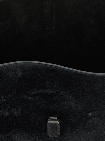 Black Calfskin Shoulder Bag