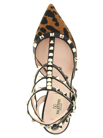 Multicolor Calfskin Mid Heel Pumps