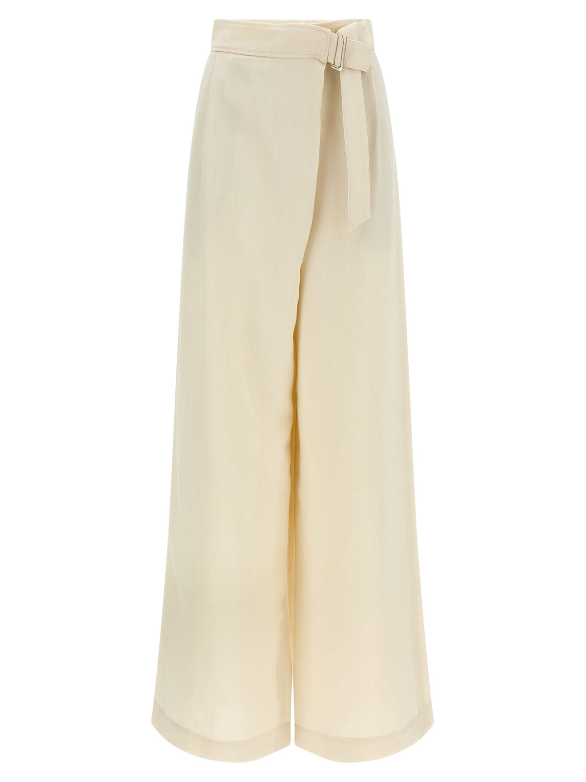 White Viscose Casual Pants