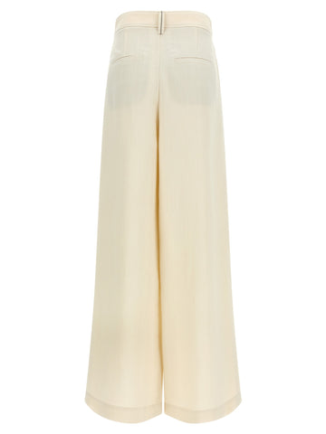 White Viscose Casual Pants