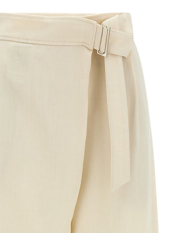 White Viscose Casual Pants