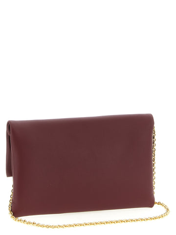 Bordeaux Lamb Leather Clutch Bag