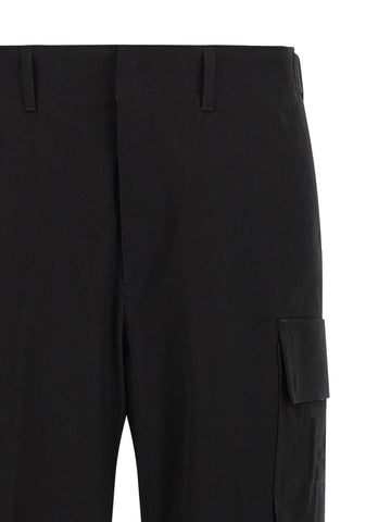 Black Cotton Cargo Pants
