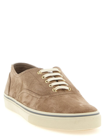 Beige Calfskin Low Top Sneakers