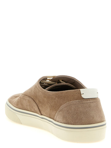 Beige Calfskin Low Top Sneakers