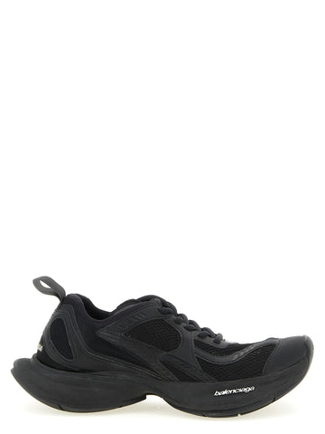 Black Polyester Athletic Sneakers