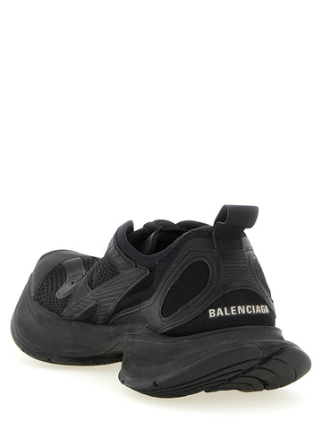 Black Polyester Athletic Sneakers