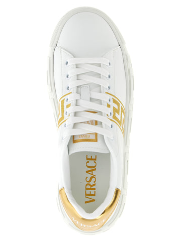 Gold Nylon Platform Sneakers