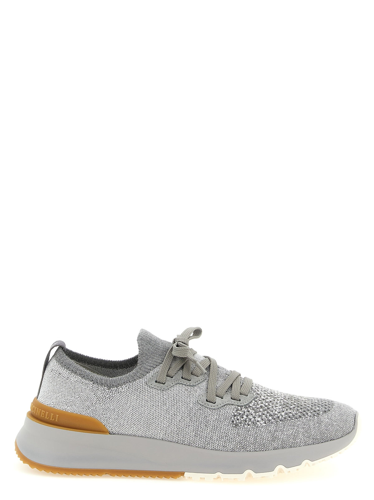 Gray Cotton Athletic Sneakers