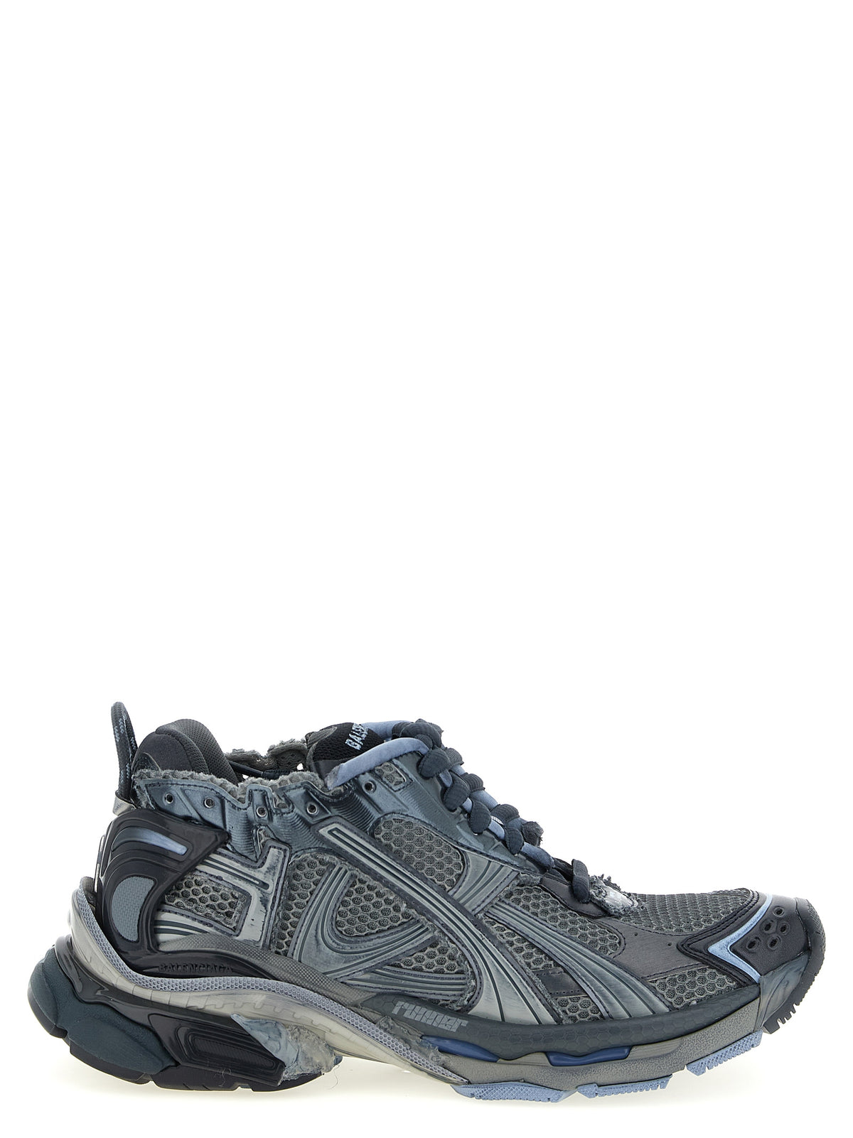 Gray Polyethylene Athletic Sneakers