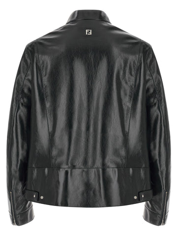 Blue Lamb Leather Leather Jacket