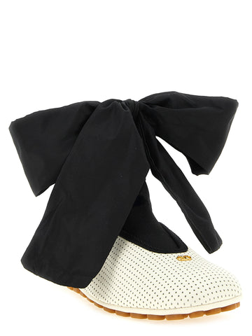 Bicolor Lamb Leather Ballet Flats