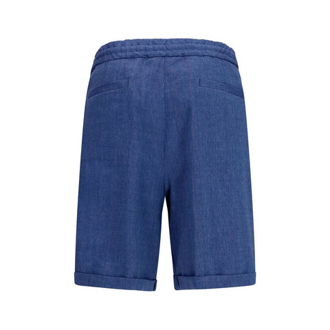 Blue Linen Bermuda Shorts