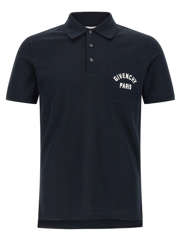 Blue Cotton Polo Shirt