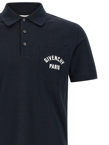 Blue Cotton Polo Shirt