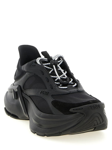 Black Calfskin Athletic Sneakers