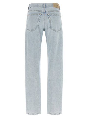 Blue Cotton Straight-Leg Jeans