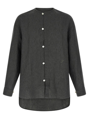 Gray Linen Blouse