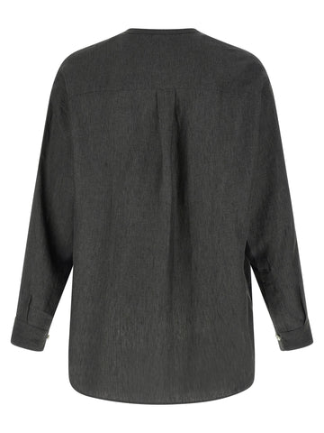Gray Linen Blouse