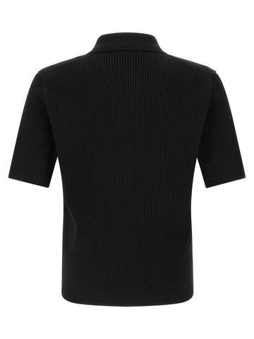 Black Cotton Polo Shirt