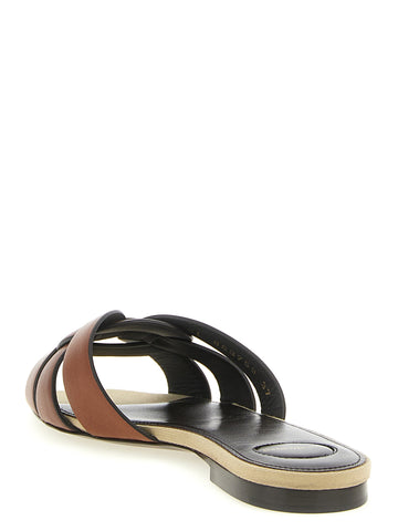 Brown Calfskin Slides