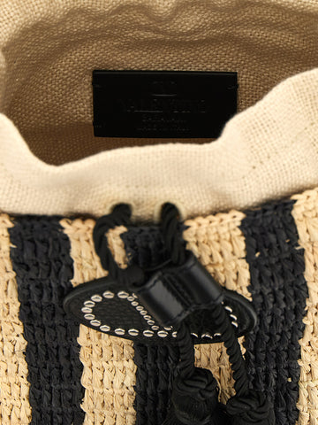 Black Straw Shoulder Bag