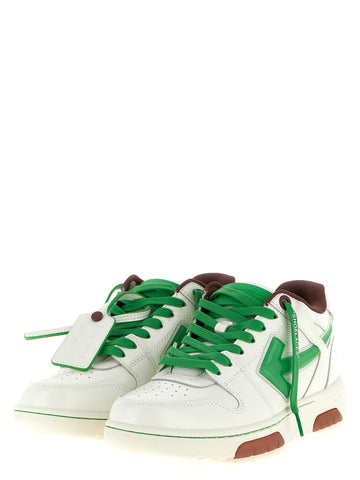Bicolor Leather Athletic Sneakers