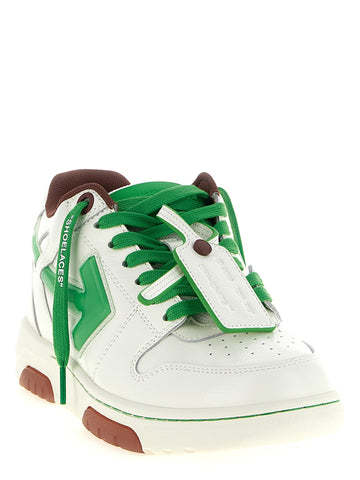 Bicolor Leather Athletic Sneakers