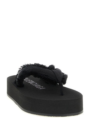 Black Viscose Slides