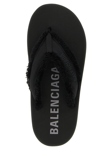 Black Viscose Slides